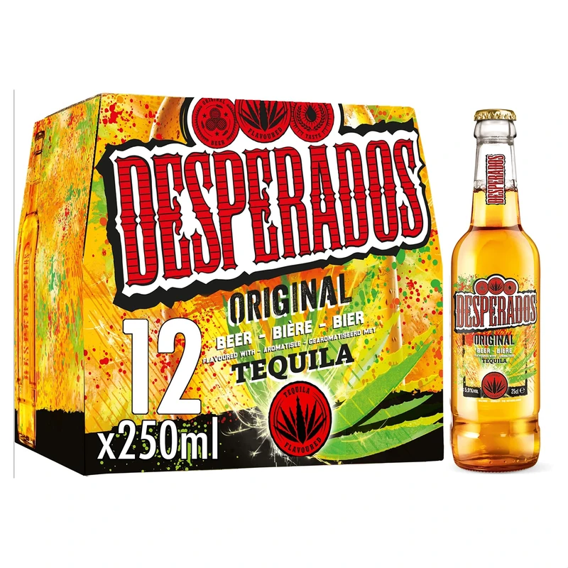 Desperados Beer Flavoured with Tequila, 12 x 250ml