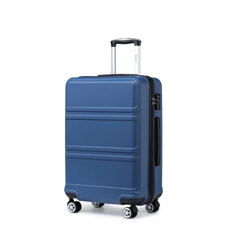 Kono 20 inch Cabin Suitcase Lightweight ABS Carry-on Hand Luggage 4 Spinner Wheels Trolley Case 51.5x38x20 cm(Navy) - Image 1