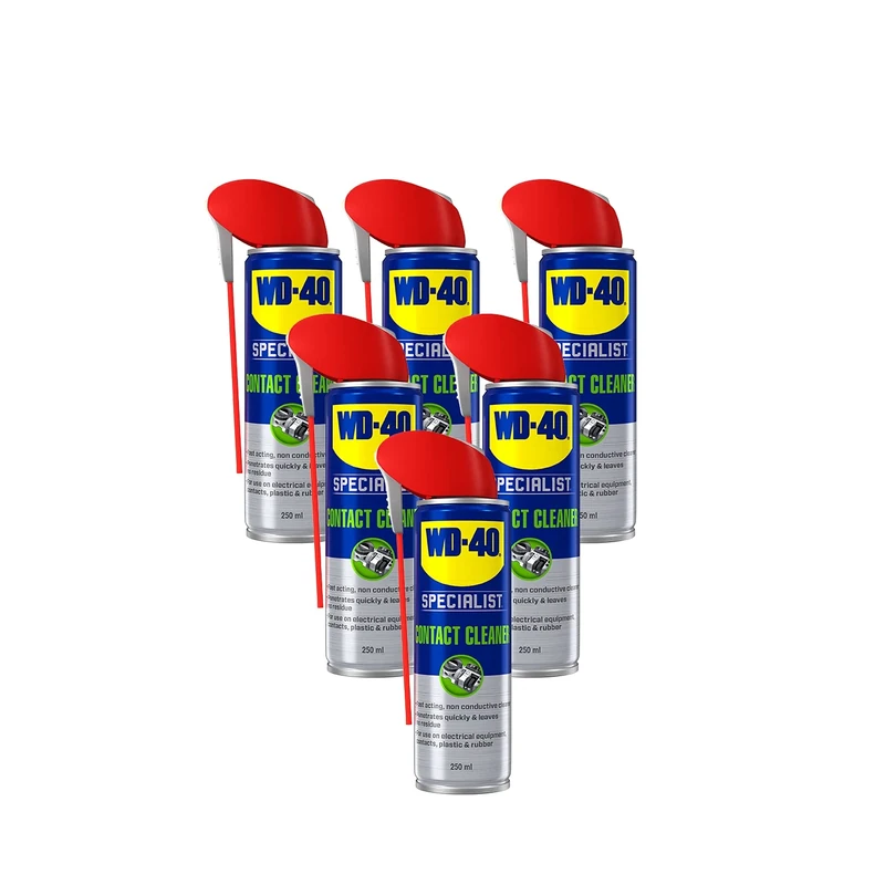 WD-40 Specialist Contact Cleaner Electrical Spray, 250ml 6-Pack, Fast Drying and Residue-Free, Contact Cleaner for Circuit Boards, Switches, Sensors, and Gaming Equipment