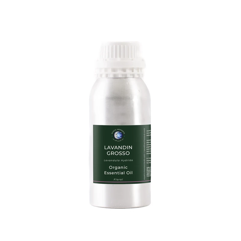 Mystic Moments | Organic Lavandin Grosso Essential Oil 500g - Pure & Natural Oil for Diffusers, Aromatherapy & Massage Blends Vegan GMO Free