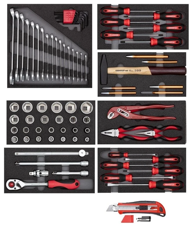 GEDORE Red Tool Set in Foam Modules 81 Pieces