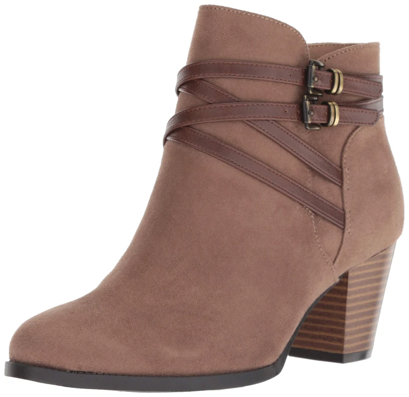 LifeStride Women's Jezebel Ankle Bootie Boot, Tan, 7 W US - Image 1