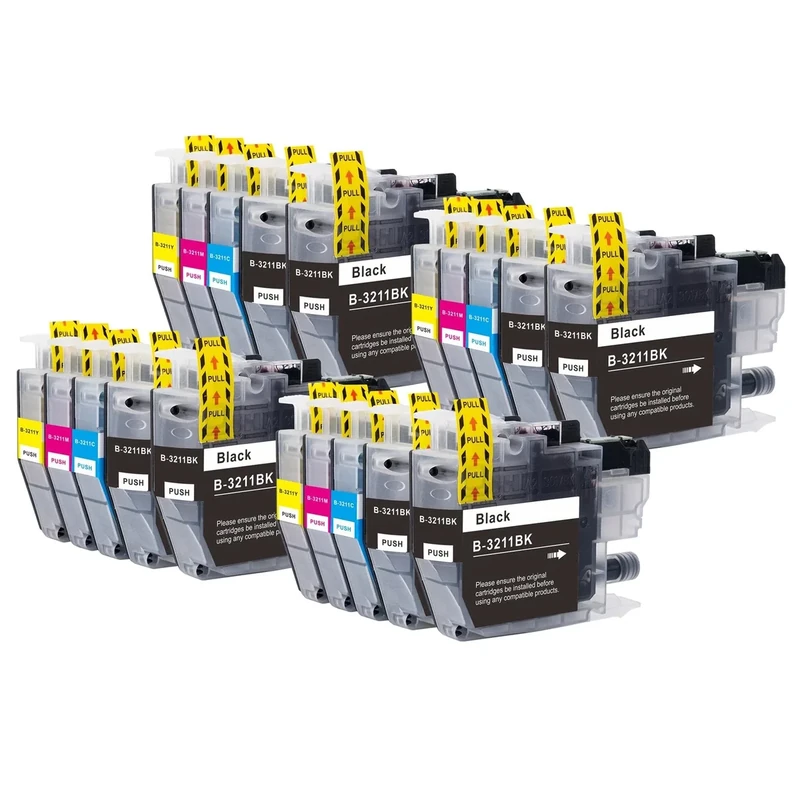 Go Inks 4 Compatible Set of 4 + Extra Black to replace Brother LC3211 Compatible/non-OEM for Brother DCP and MFC Printers (20 Inks)