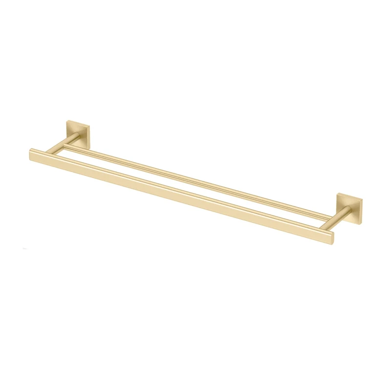 Gatco 4064 Elevate Double Towel Bar, Brushed Brass, 24 Inch