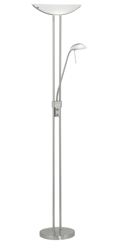 Eglo Baya 2 Light Traditional Floor lamp Nickle matt Finish Sati - Image 1