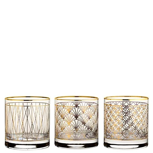 Utopia P42884-GOLD Coco Gold Tumblers 11.5oz (33cl) - Mixed 3 designs Pack of 12