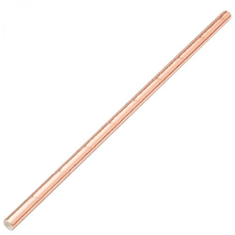 Utopia F90104 Paper Solid Copper Straw 8” (20cm) Box of 250 Pack of 24
