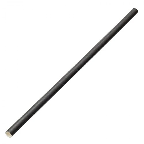 Utopia Paper Solid Black Straw 8" 20cm, F90101-000000-B01024, Pack of 6000