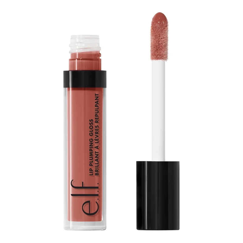 e.l.f. Lip Plumping Gloss, High-Shine Sheer Colour, Hydrates & Creates Fuller Lips With Vitamin E, Vegan & Cruelty-Free, Mocha Twist