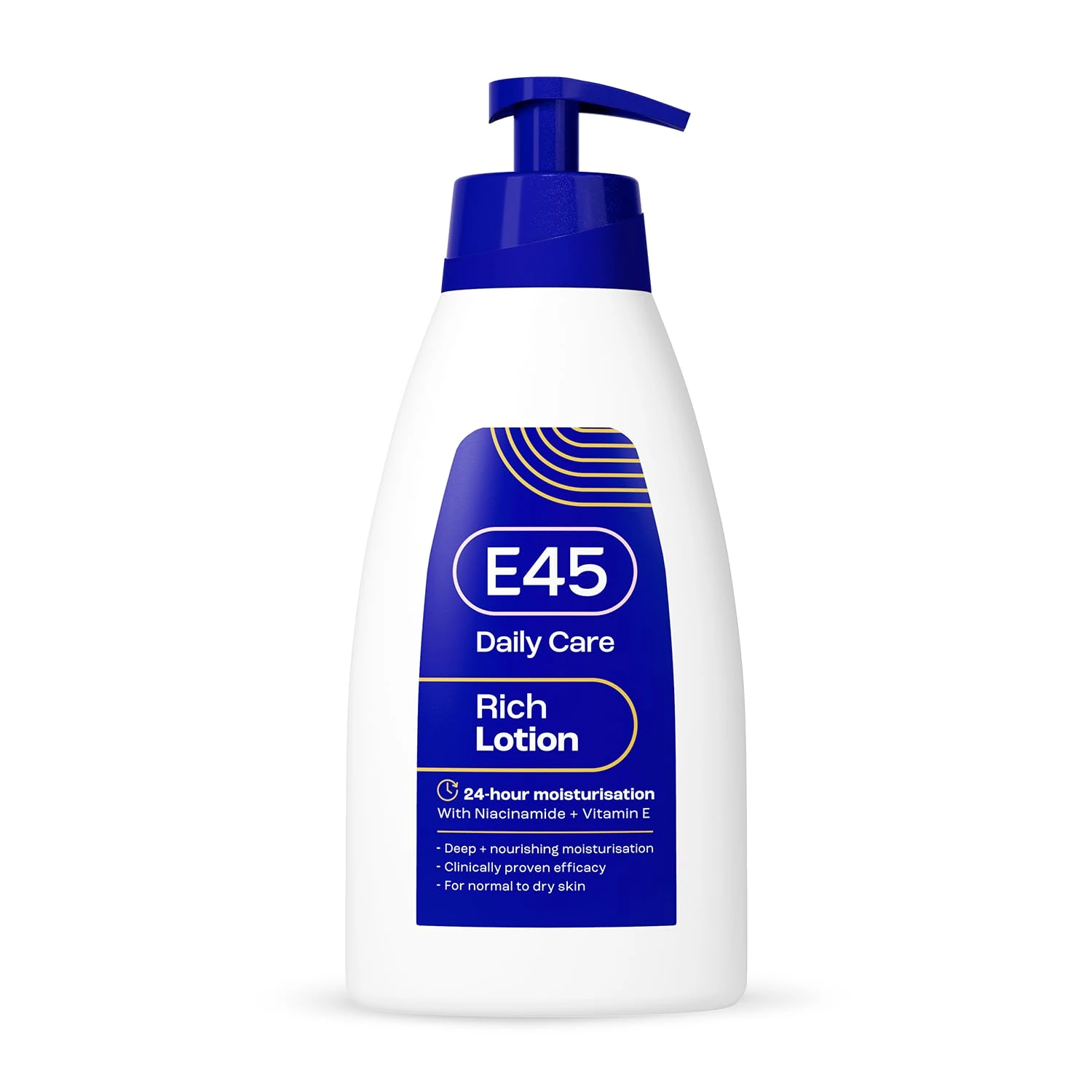 E45 Rich Skin Lotion 400 ml – E45 Moisturising Lotion with Evening Primrose Oil – Lightweight Body Lotion for Dry and Sensitive Skin – Long-Lasting Moisturisation for Soft and Supple Skin