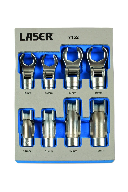 Laser 7152 Window Socket & Crows Foot Wrench Set 3/8"D 8pc