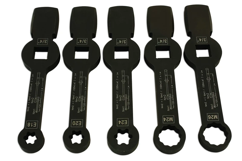 Laser 7160 Brake Caliper Wrench Set 5pc - for HGV