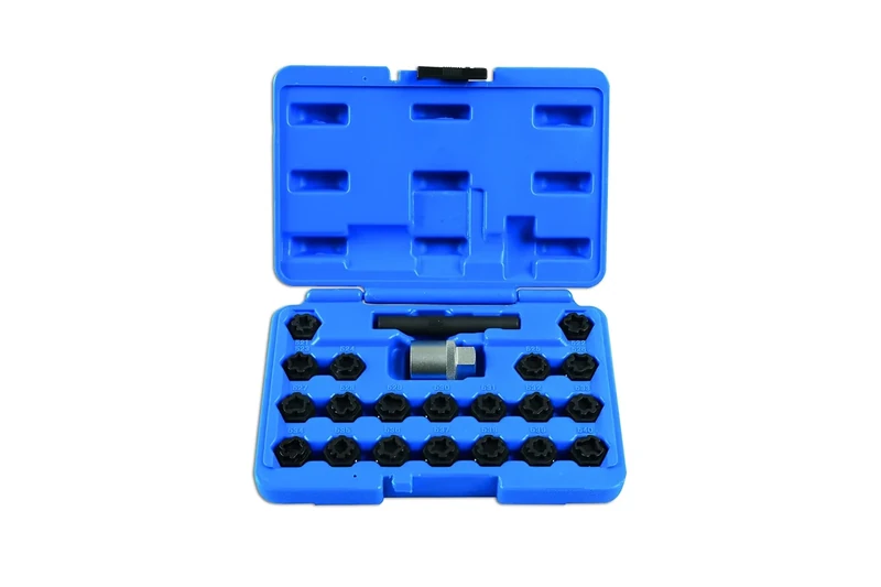 Laser 7108 Locking Wheel Nut Key Set 22pc - for VAG