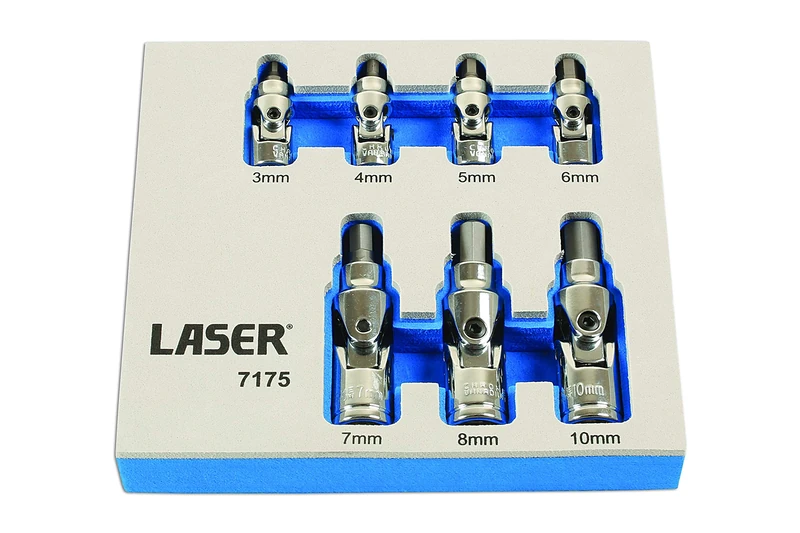 Laser 7175 Universal Joint Hex Socket Bit Set 7pc