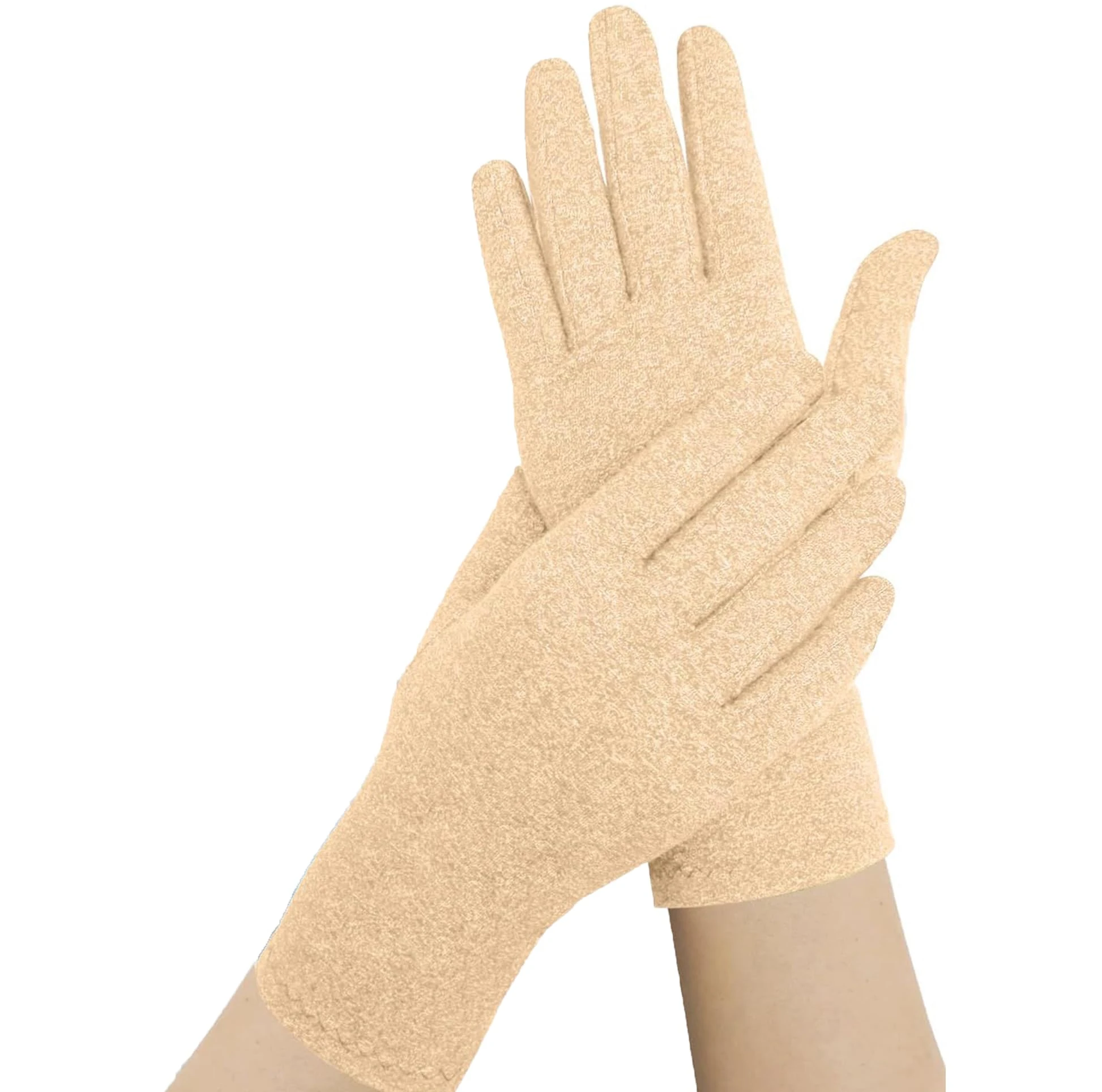Doctor Developed Arthritis Gloves with Doctor Handbook - (Nude, Full-Finger, Medium)