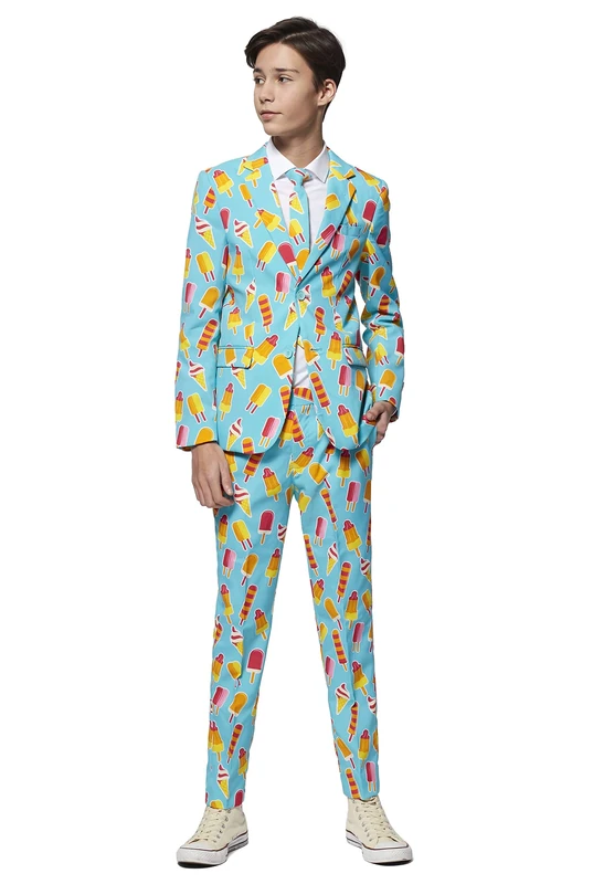OppoSuits boys Crazy Suits for Boys Aged 2 - 8 Years – Comes With Jacket, Pants and Tie, Cool Cones, 2