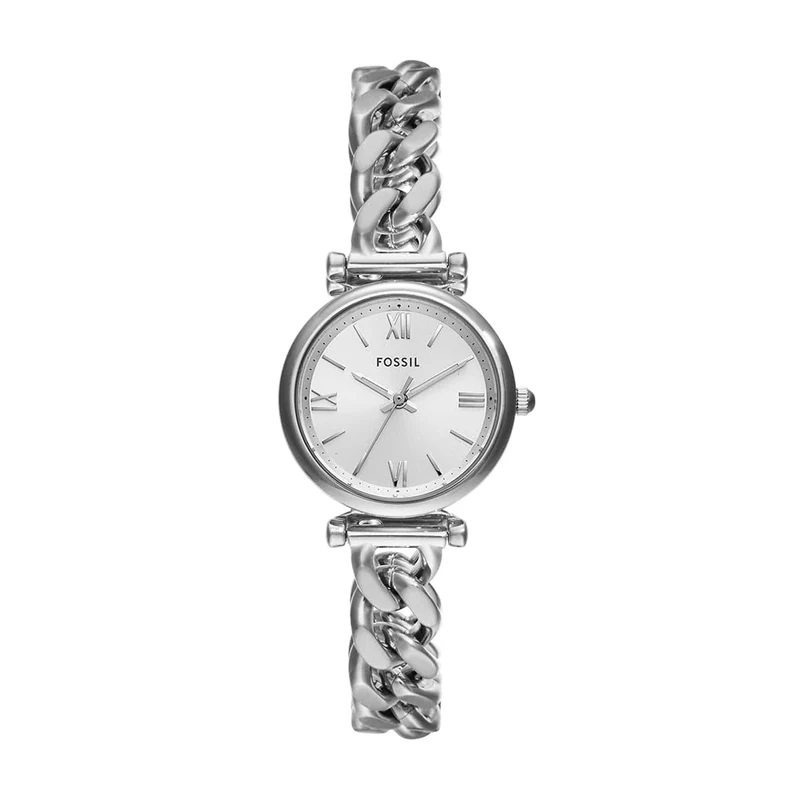 Fossil Watch for Women Carlie, Quartz Movement, 29 mm Silver Stainless Steel Case with a Stainless Steel Strap, ES4432