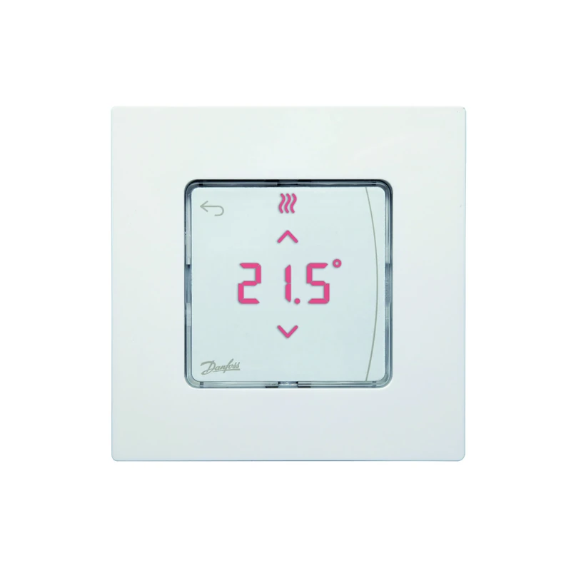 Danfoss Icon 088U1015 Surface Mounted Room Thermostats with Digital Screen, 230 V, for Hydraulic Floor Heating and Other Applications with Engines, White