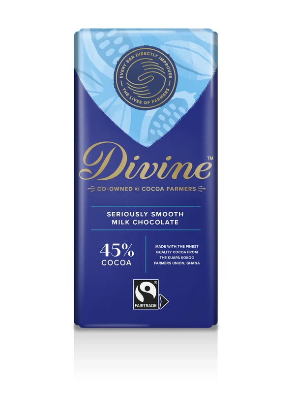 Divine 45% Cocoa Milk Chocolate 15 x 90g Bars – Fairtrade Milk Chocolate – Rich & Smooth Cocoa – Ethical Premium Chocolate