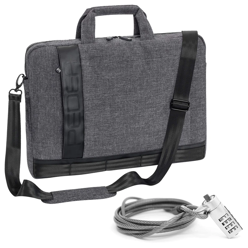 PEDEA laptop bag Fancy bag for notebooks with screens up to 17.3 inches (43.9 cm); shoulder bag with shoulder strap incl. notebook lock, grey