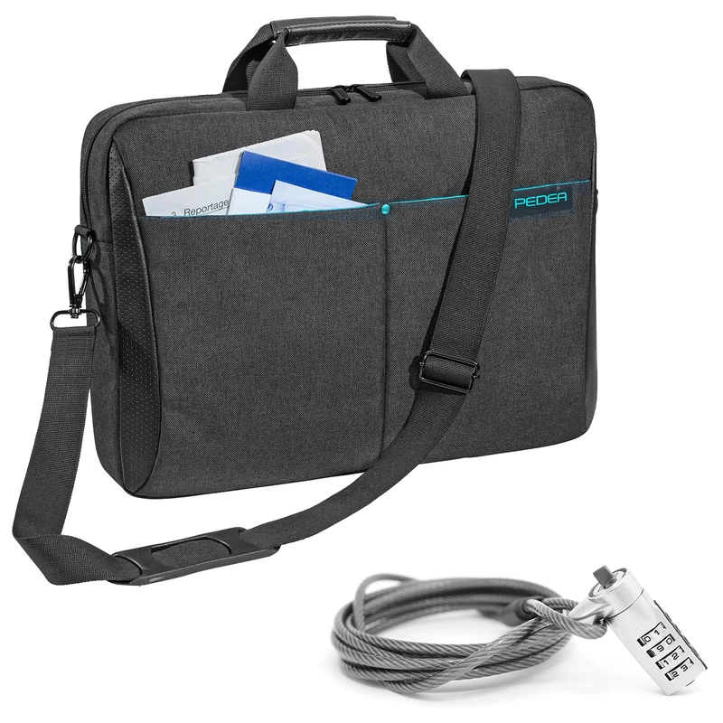 PEDEA laptop bag "Lifestyle" bag for notebooks with screens up to 15.6 inches (39.6 cm); shoulder bag with shoulder strap incl. notebook lock, black - Image 1