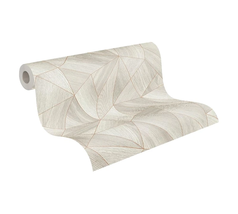 A.S. Création Geometric Wallpaper Elements Non-Woven Wallpaper 10.05 m x 0.53 m Grey Gold Made in Germany 361332 36133-2