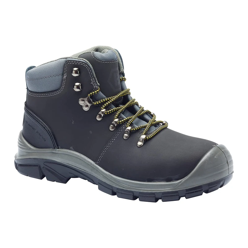 Blackrock Malvern Black Lightweight Safety Boots, S3 Steel Toe Cap, Mens and Women, Leather Shoes, Water Resistant, Protective Steel Midsole, Anti-Slip Safety Boots - Size 5
