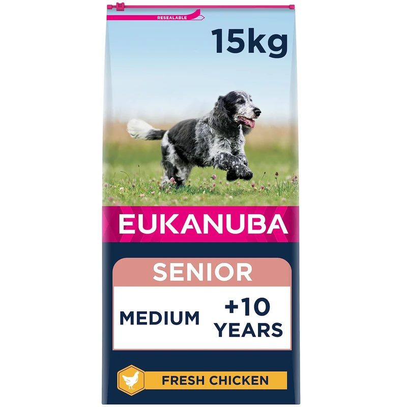 Eukanuba Complete Dry Dog Food for Senior Medium Breeds with Fresh Chicken 15 kg