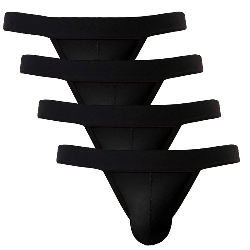 Summer Code Men's Cotton Briefs - Ultra Soft 4-Pack Black (M)