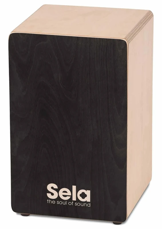 Sela SE 118 Primera Black - Cajon for beginners and advanced players - incl. adjustable Sela Snare System, high-quality birch body, Made in Germany