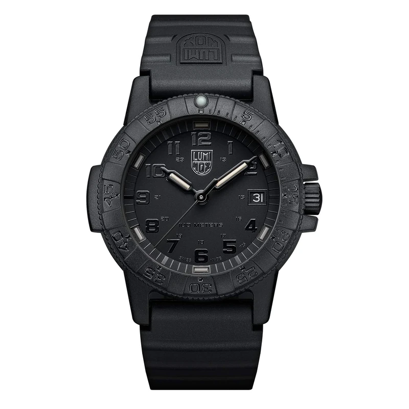 Luminox Leatherback SEA Turtle Blackout XS.0301.BO.L Small Mens Watch 39mm - Military Watch in Black Date Function 100m Water Resistant