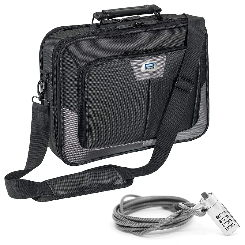PEDEA laptop bag "Premium" bag for notebooks with screens up to 17.3 inches (43.9 cm); shoulder bag with shoulder strap incl. notebook lock, grey