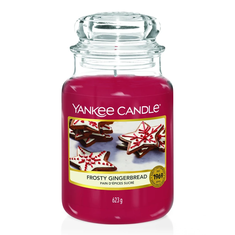 Yankee Candle Scented Candle | Frosty Gingerbread Large Jar Candle | Burn Time: up to 150 Hours
