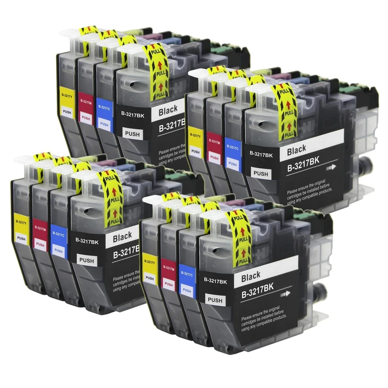 Go Inks 4 Set of 4 Cartridges to replace Brother LC3217 Compatible/non-OEM for Brother MFC Printers (16 Inks)