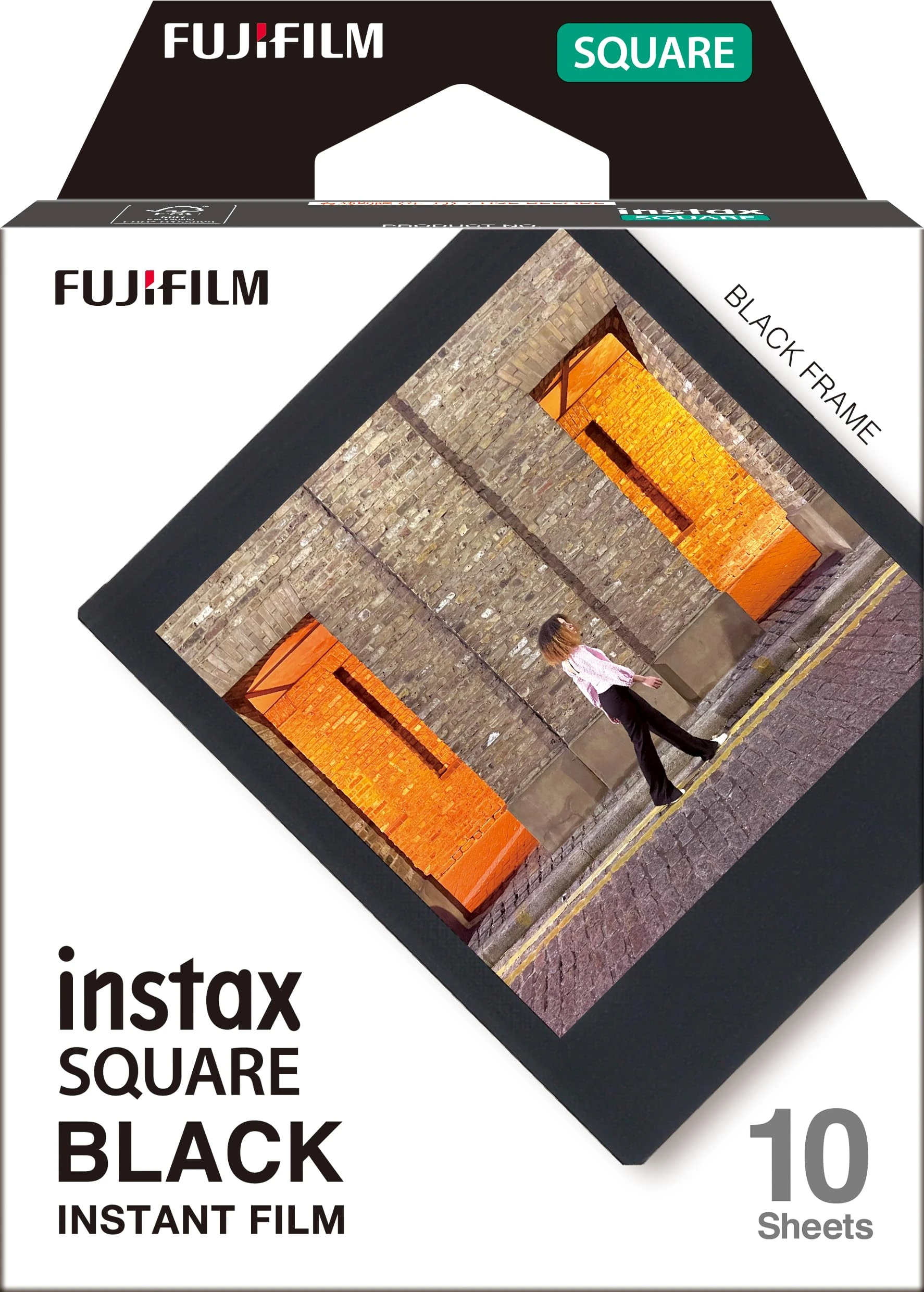 Instax SQUARE instant Film, Black border, 10 shot pack, suitable for all instax SQUARE cameras and printers