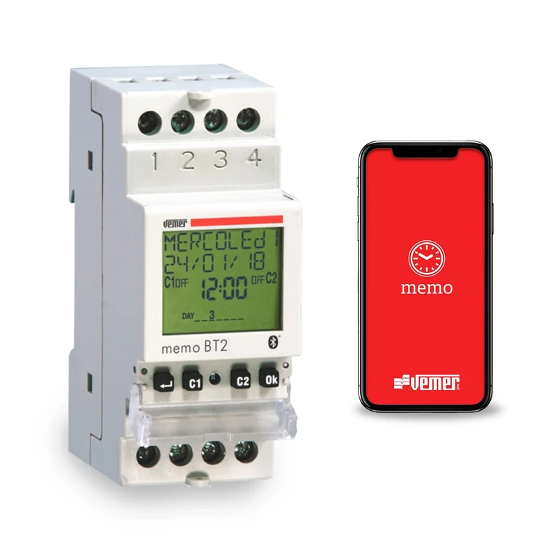 Vemer VE767700 Memo BT2 Digital Switch with Time/Astronomy Programming and Bluetooth for Smartphone and Tablet Interface