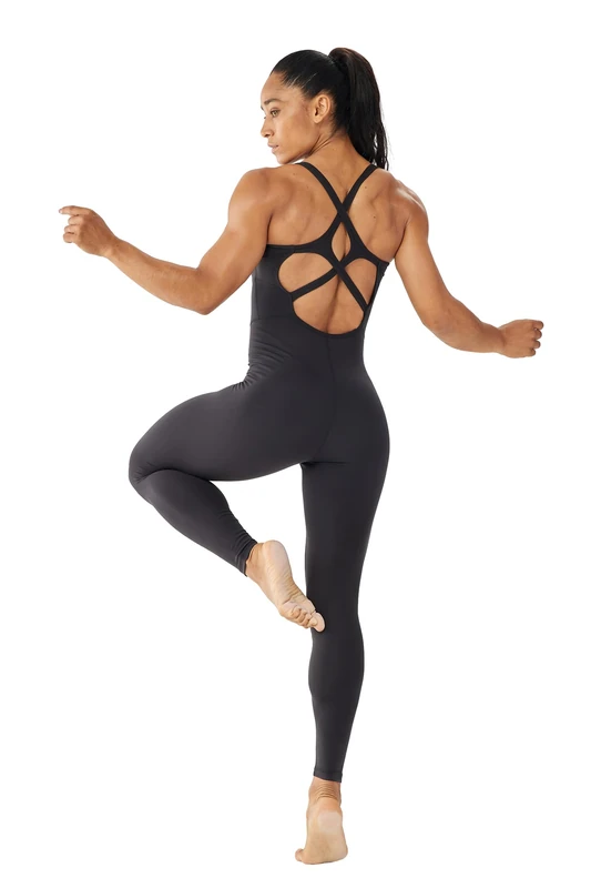 LOVESOFT Women's Sleevesless Bodysuit Dance Unitard, Backless Bodycon Rompers Jumpsuits for Workout Yoga, Black, S - Image 1