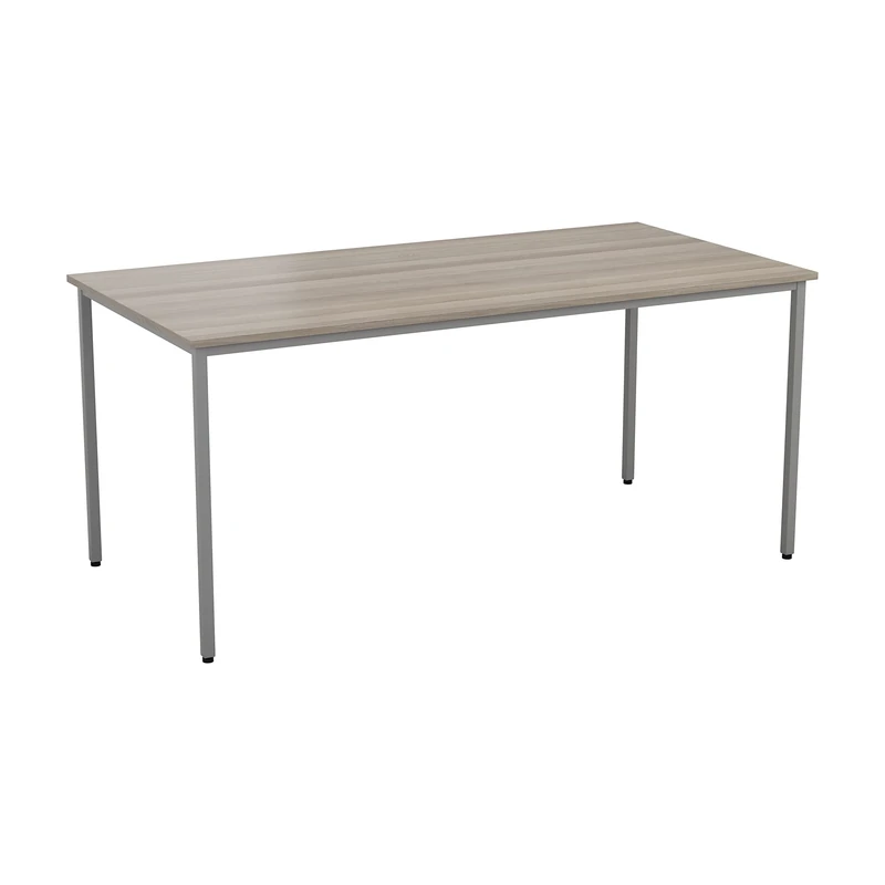 Office Hippo Office Table, Sturdy & Robust Computer Table, Stylish Work Table For Home Office, Ideal Desk Table For Any Work Space, Height Adjustable Feet, 5 Year Guarantee, Grey Oak, 160 x 80 x 73 cm