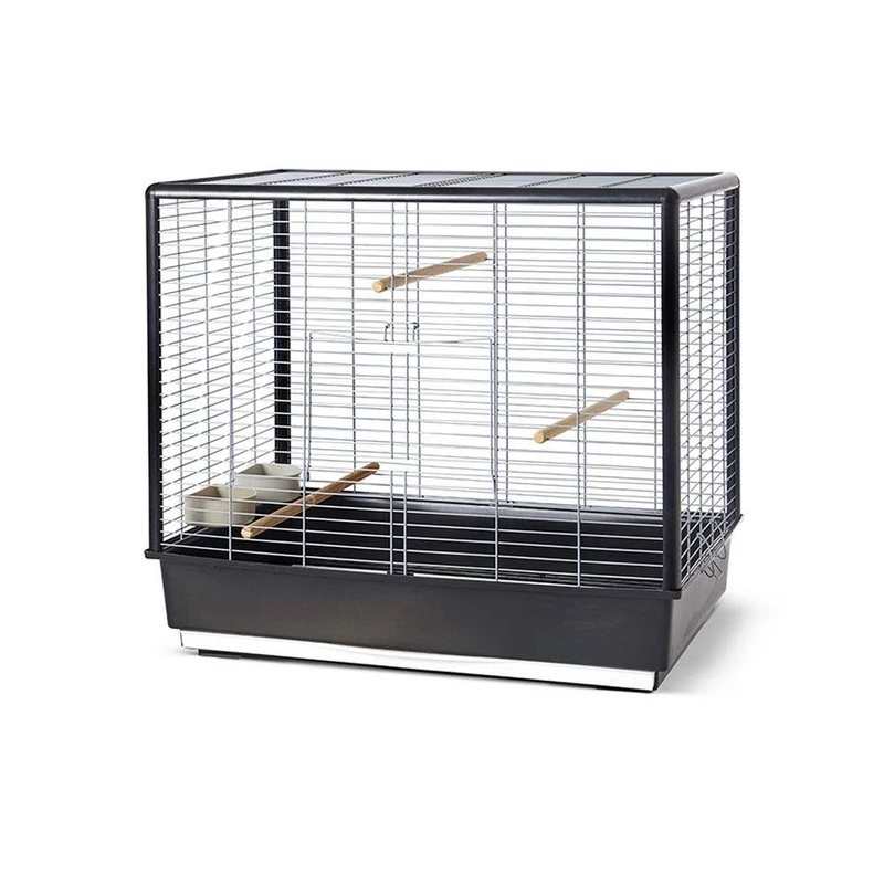 Savic Noah Knock Down Bird Cage Foldable Black 80 x 50 x 70 cm Large Cage for Cockatiels Easy Assembly without Tools