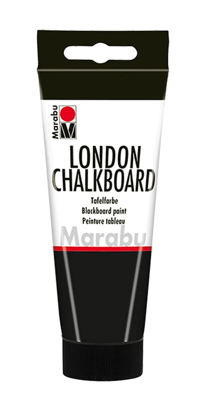 Marabu London 12680050875 Blackboard Paint 100 ml Water-Based Saliva-Resistant Very Good Coverage Quick Drying Can be Written On with Chalk After Drying and Wipeable with Water