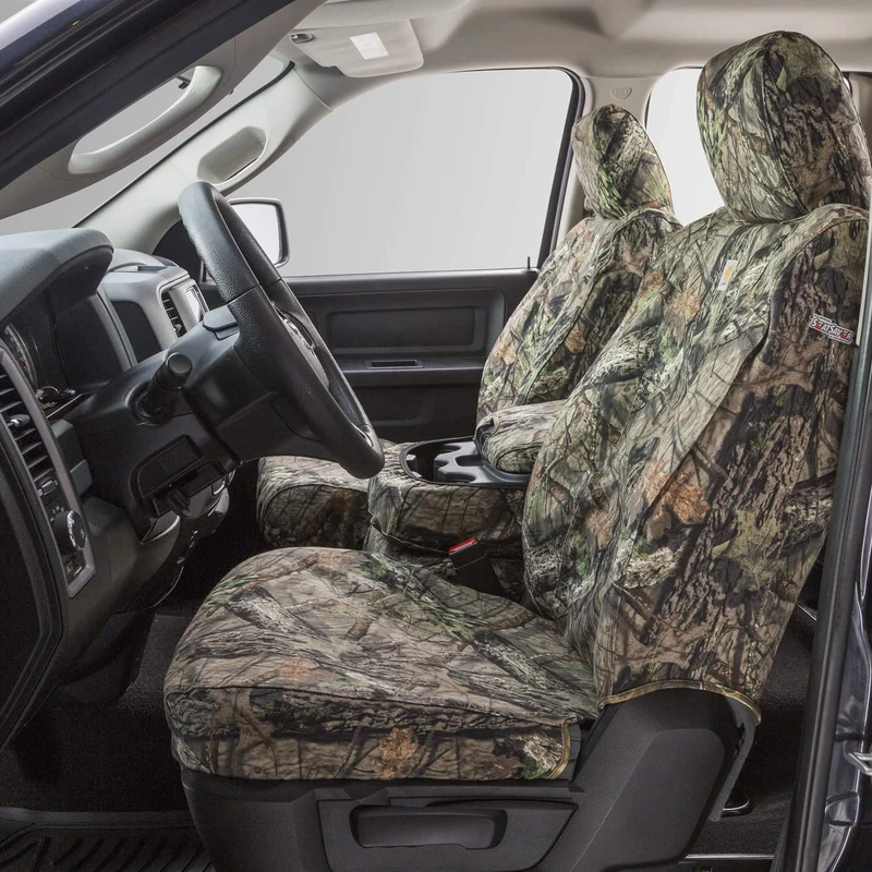 Covercraft Carhartt Mossy Oak Camo SeatSaver Front Row Custom Fit Seat Cover for Select Chevrolet/GMC Models - Duck Weave (Break-Up Country)