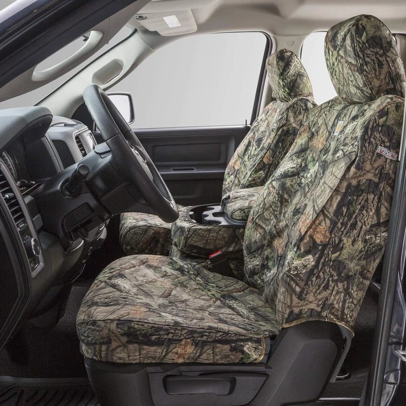 Covercraft - SSC3439CAMB Carhartt Mossy Oak Camo SeatSaver Front Row Custom Fit Seat Cover for Select Chevrolet/GMC Models - Duck Weave (Break-Up Country)