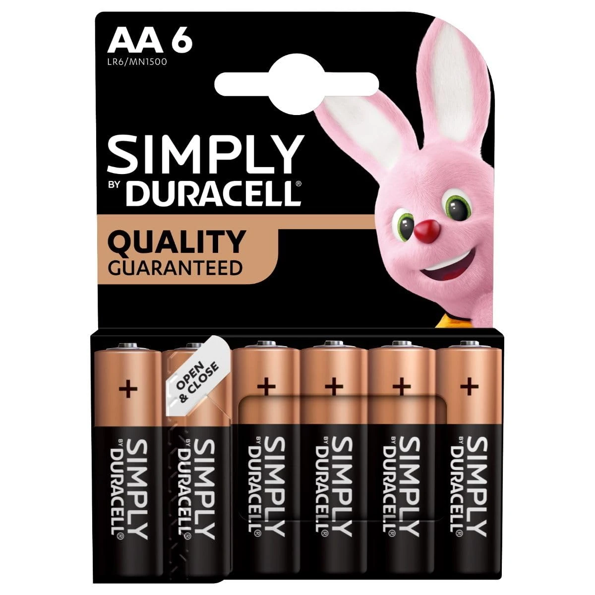 Duracell Blister Pack of 6 Simply AA Batteries - LR06