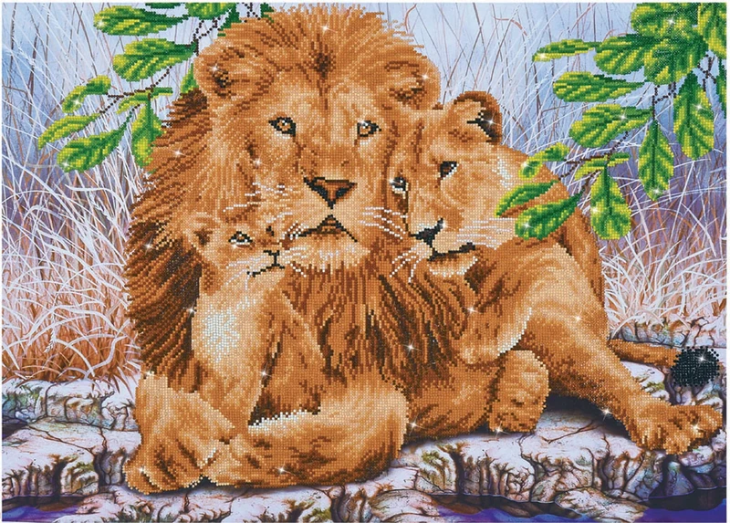 Diamond Dotz Painting Kit: Lion Family, 77x55cm