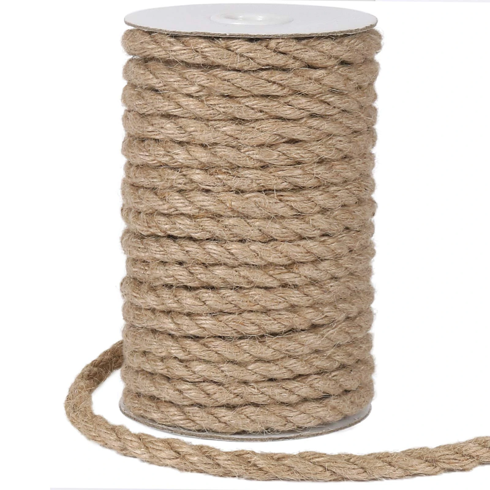 tenn well 8mm Jute Rope, 50 Feet Thick Garden Jute Twine String for DIY Cat Scratcher, Gardening, Bundling and Craft Decoration (Brown)