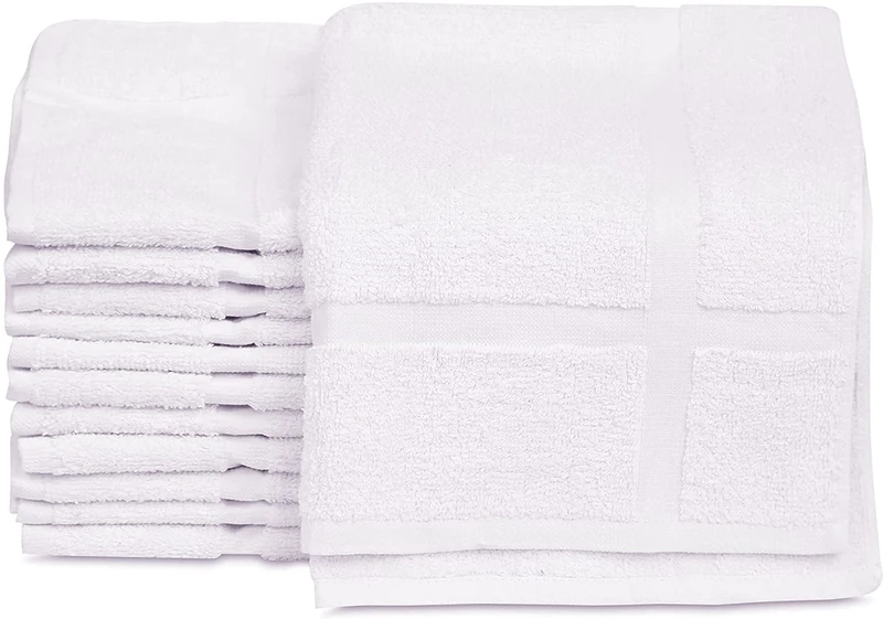 GOLD TEXTILES MMSD 12 Pack New Cotton Economy Bath Mats (White,18x25 inches) Light Weight Fast Drying Commercial Grade Bath Rugs - Image 1
