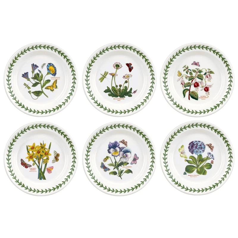 Portmeirion Home & Gifts BG05082 Botanic Garden Side Plates 16.5cm - Set of 6, White