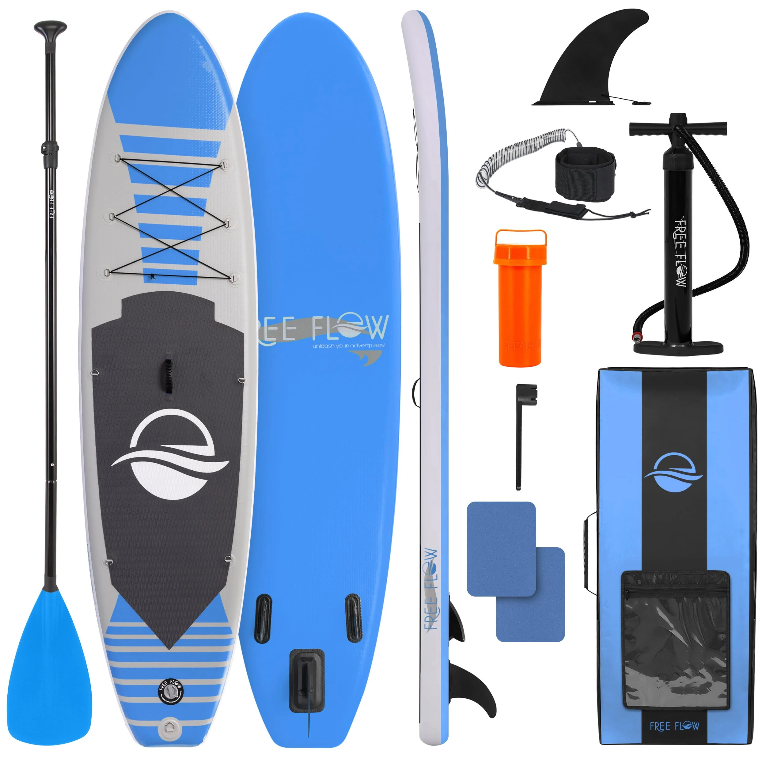 SereneLife Inflatable Stand Up Paddle Board, SUP Board- Paddleboards for Adults and Youth, Surfing Board Kit, 0.63cm Thick Standup Paddleboarding, Non-Slip Deck, Wide Stance, Surf Control w/Backpack