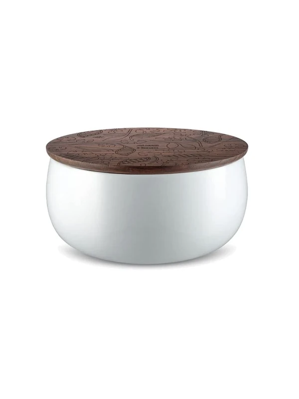 Alessi MW62L 3 W Hmm, Scented candle, vegetable-based wax. Porcelain bowl and wooden lid. Hmm fragrance. 21 oz.