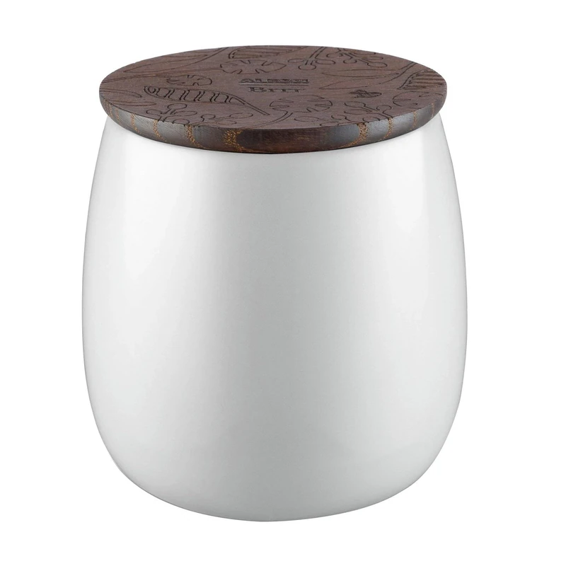 Alessi MW62S 1 W Brrr, Scented candle, vegetable-based wax. Porcelain bowl and wooden lid. Brrr fragrance. 8.8 oz.